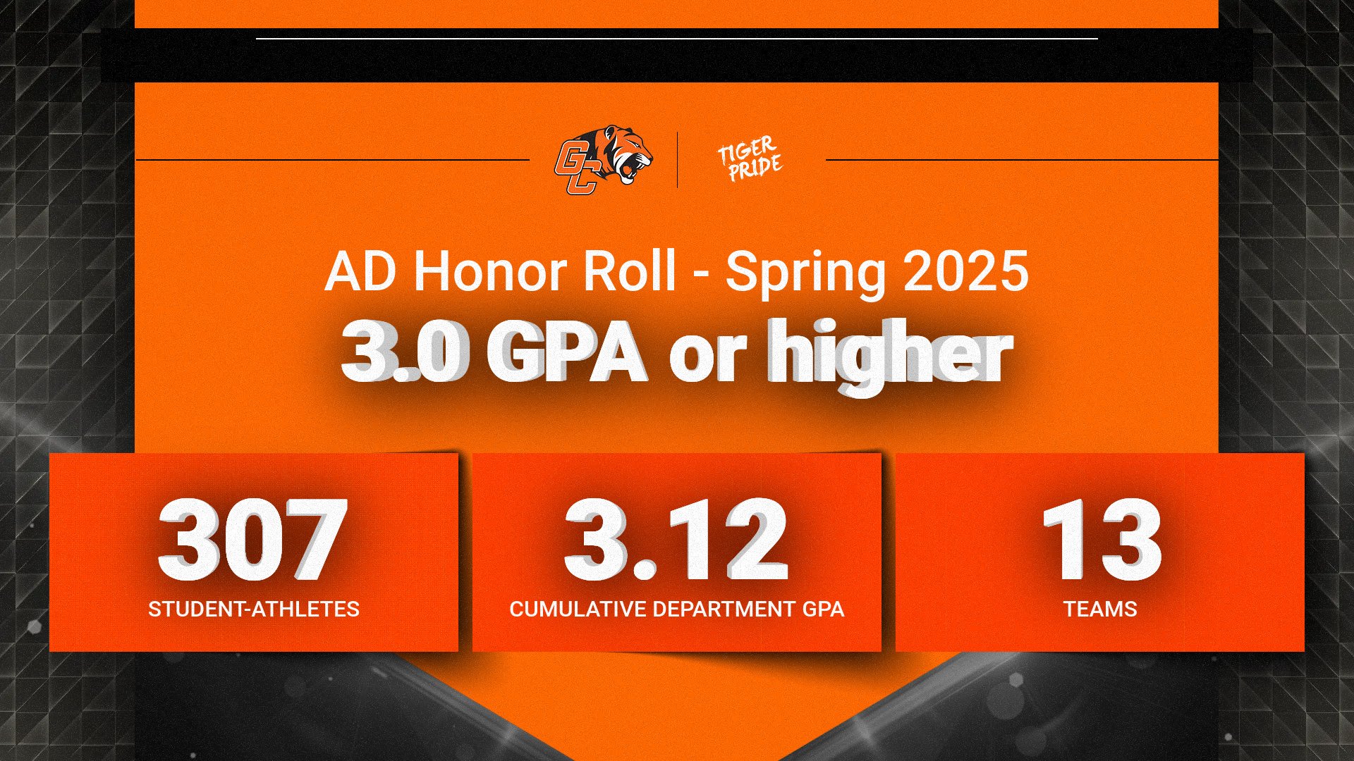 307 Tigers make Spring 2025 AD Honor Roll