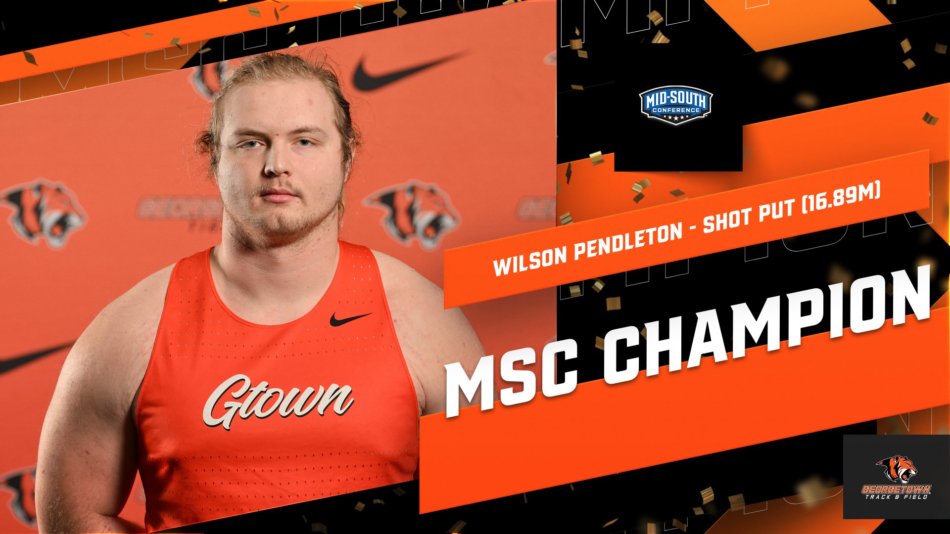 Pendleton claims MSC Shot Put title; Tigers finish 5th
