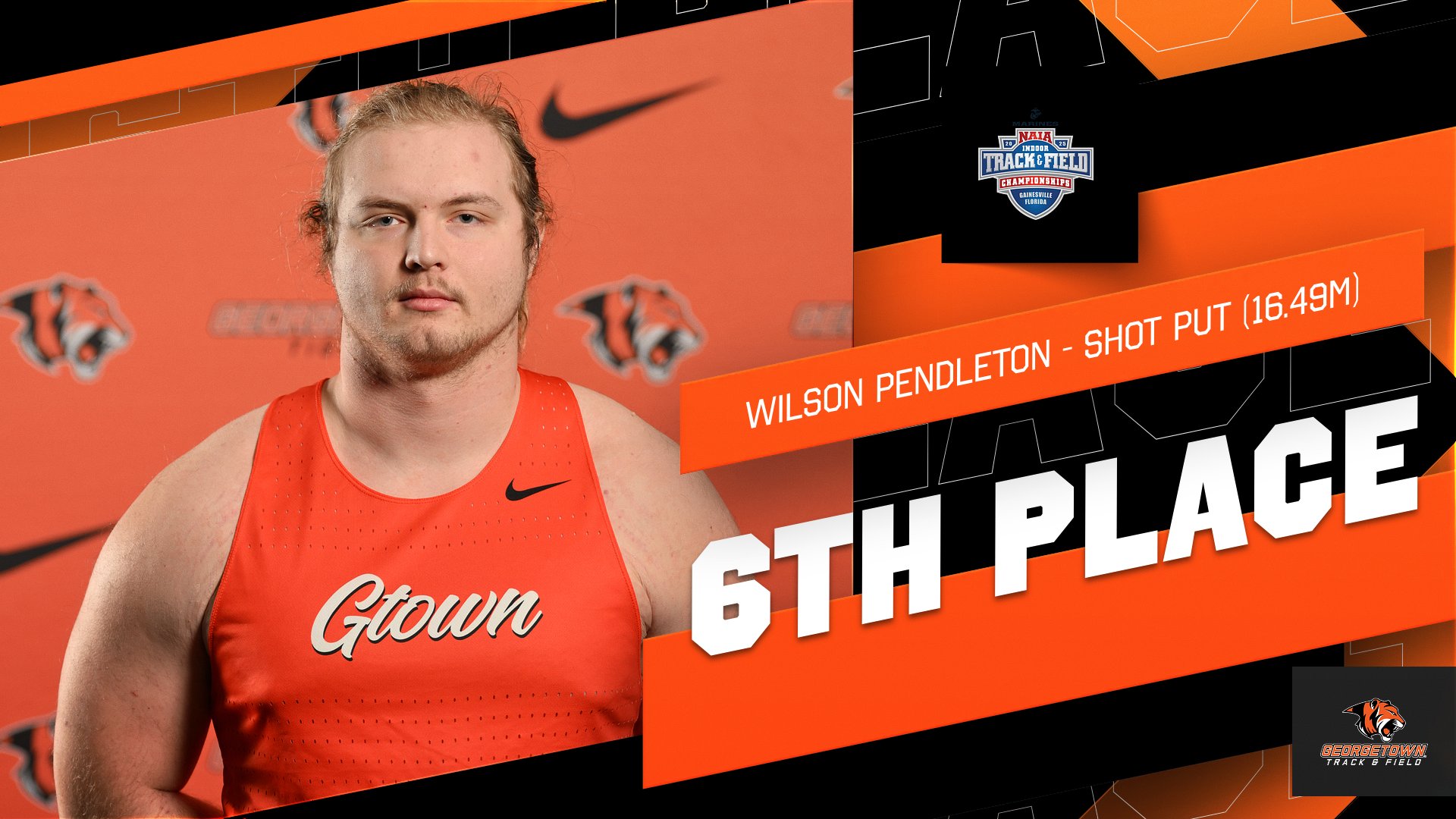 Pendleton finishes 6th at NAIA Indoor Nationals